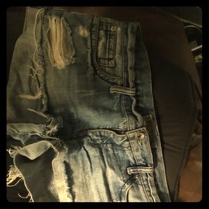 YMI ripped Jean shorts size 7!
